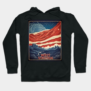 West Virginia Starry Night United States of America Flag Tourism Vintage Hoodie